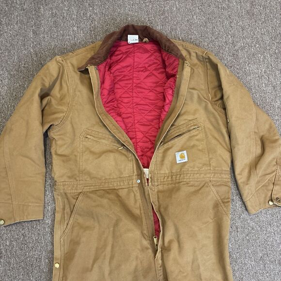 Carhartt Men’s Insulated Coveralls Size 52 Reg X01 BRN USA Vintage - UNION Made - Picture 7 of 13